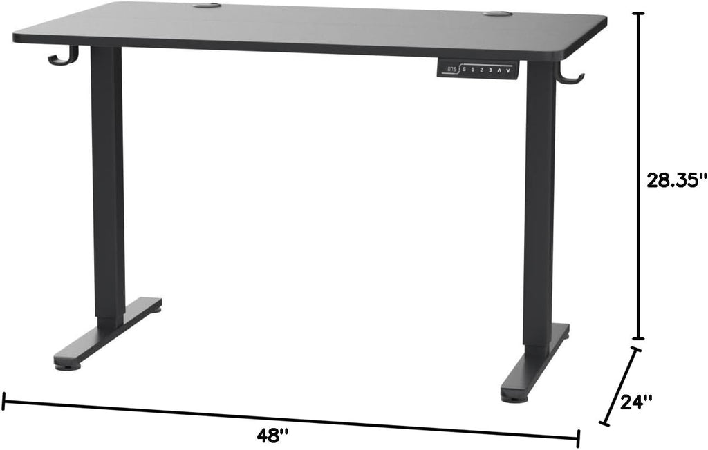ErGear Height Adjustable Electric Standing Desk, 47.2 x 23.6 Inches Sit Stand up Desk, Memory Computer Home Office Desk (Black)