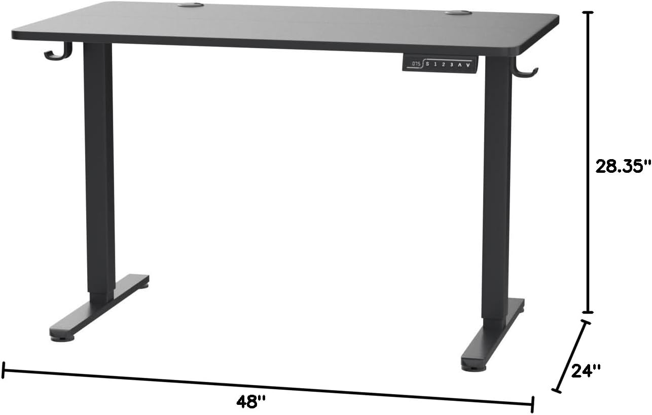 ErGear Height Adjustable Electric Standing Desk, 47.2 x 23.6 Inches Sit Stand up Desk, Memory Computer Home Office Desk (Black)