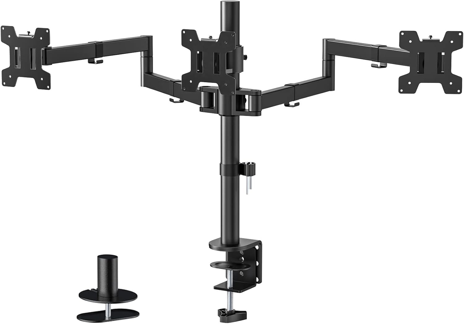 WALI Single Monitor Stand up to 32 Inch Screens, Freestanding Single Monitors Arm Desk Mount, Universal VESA Monitor Mount 75x75/100x100mm, Adjustable Height and Angle (MF001), Black