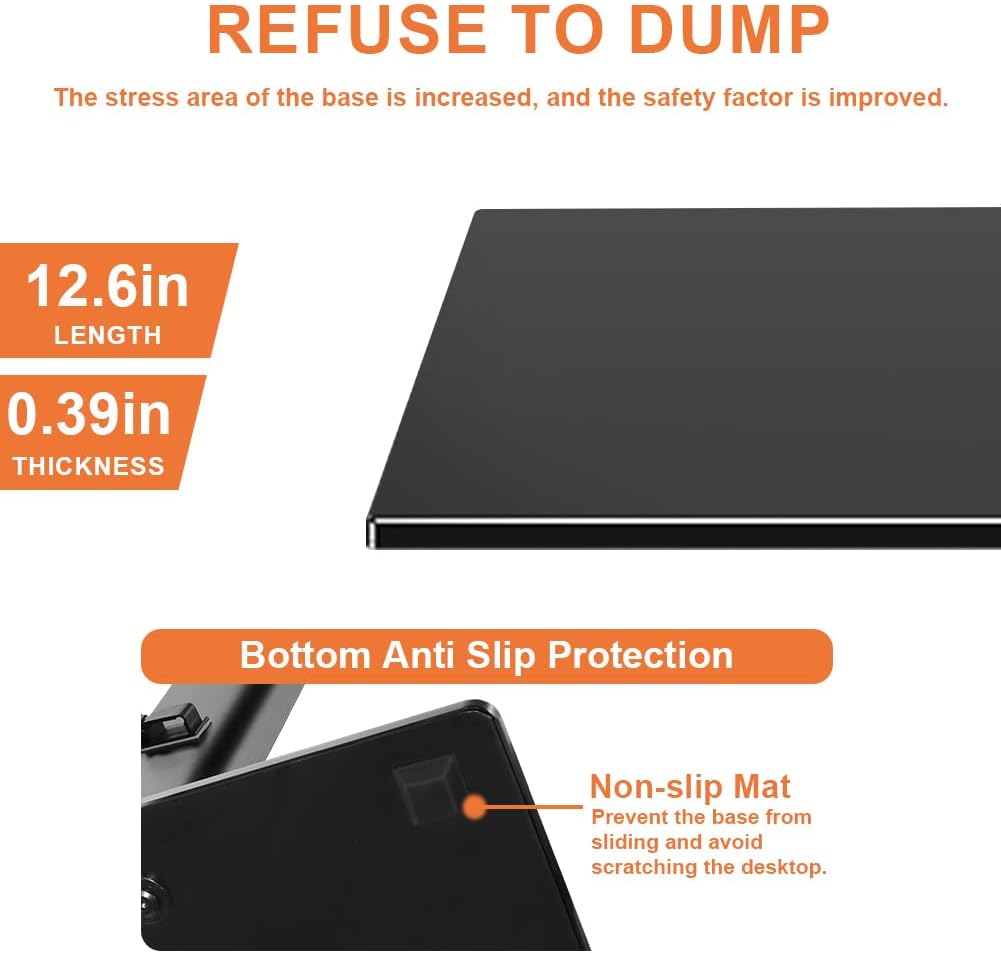 KKTONER Single Computer Monitor Stand Free Standing Desk Vesa Mount for 13 inch to 32 inch Screen Height Adjustable Monitor Mount Swivel Vesa 75*75mm/100*100mm Hold up 77Lbs