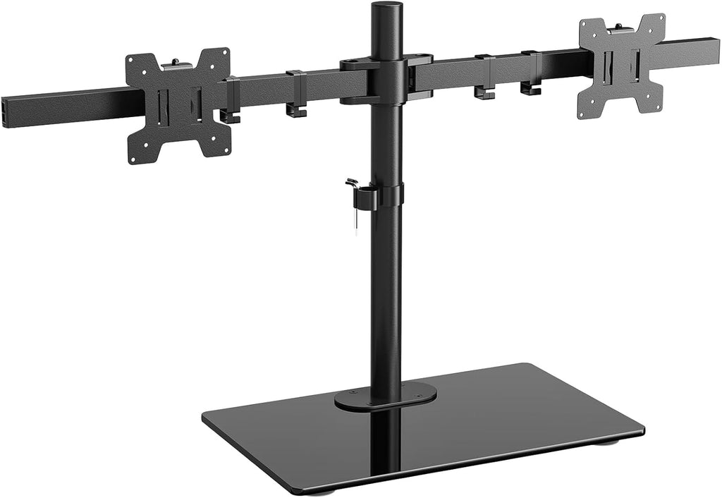 WALI Single Monitor Stand up to 32 Inch Screens, Freestanding Single Monitors Arm Desk Mount, Universal VESA Monitor Mount 75x75/100x100mm, Adjustable Height and Angle (MF001), Black