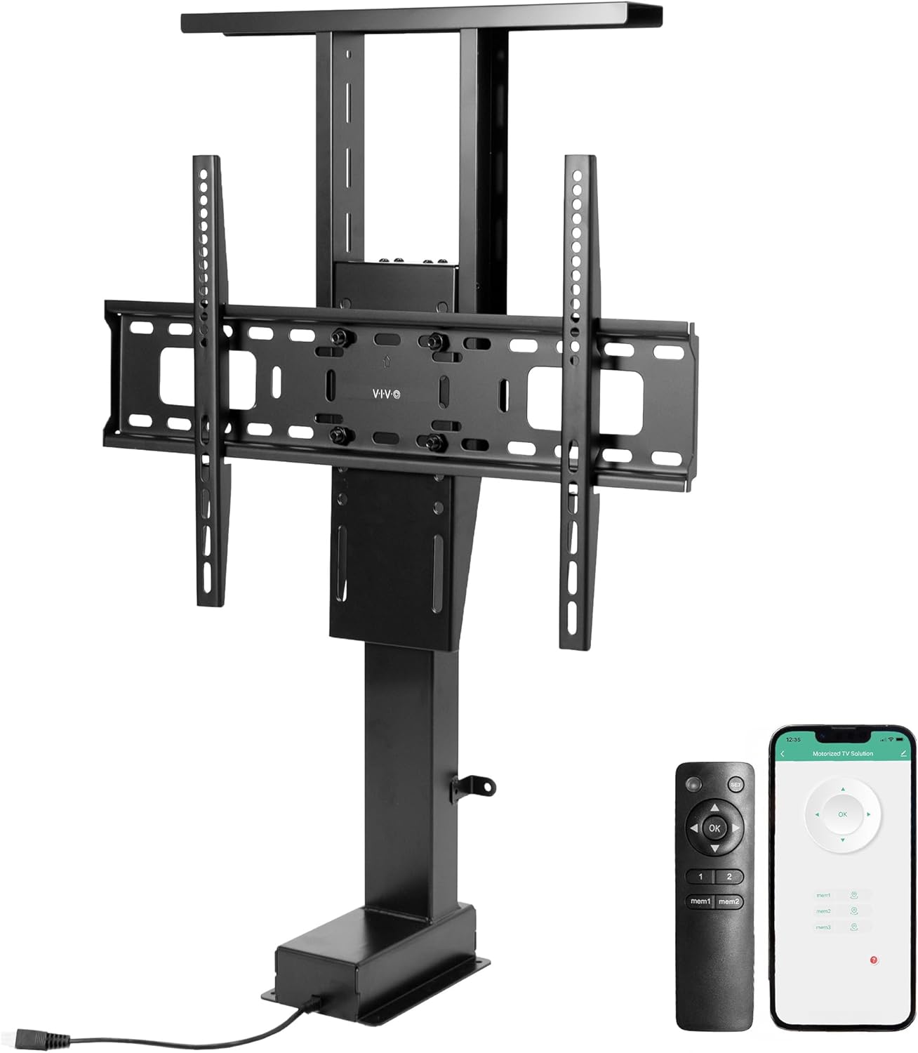 VIVO Motorized TV Stand for 32 to 65 inch Screens, Vertical Lift Television Stand with Remote Control, Compact TV Mount Bracket, MOUNT-E-UP65A