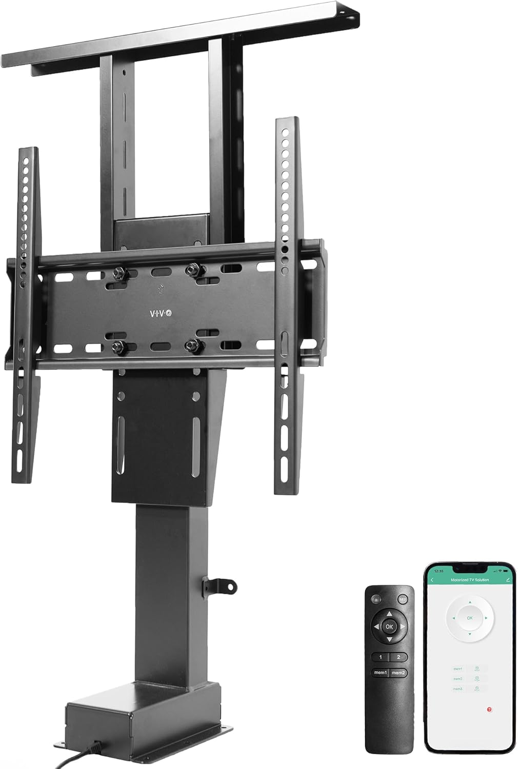 VIVO Motorized TV Stand for 32 to 65 inch Screens, Vertical Lift Television Stand with Remote Control, Compact TV Mount Bracket, MOUNT-E-UP65A