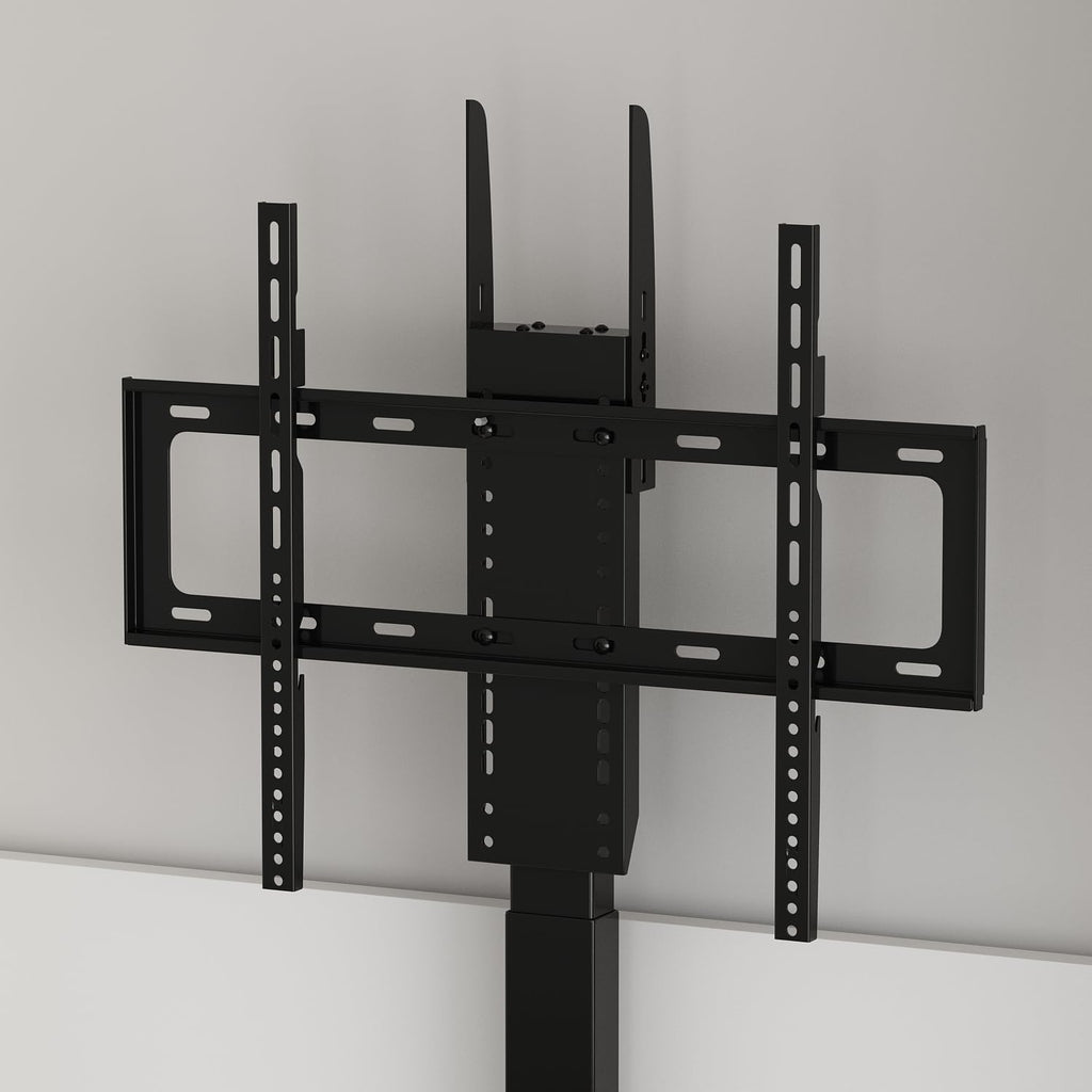 MOUMON Modern TV Stand Elevate TV Lift Cabinet with Mount, Media Console Table with Remote, Entertainment Center with 2 Doors, for Living Room, White, 50.4”W x 13.8”D x 39.3”H