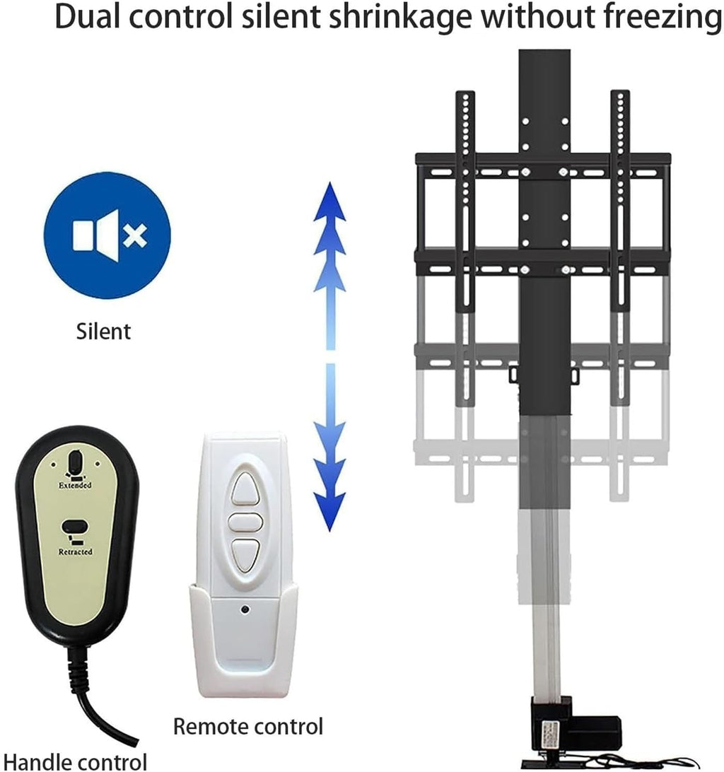 Motorized TV Stand, Telescopic Electric TV Lift with Auto Lifting，Electric TV Mount with Adjustable Height, Can Be Hidden in Cabinet, Motorized TV Lift, for 14 to 32 Inch TV Screens