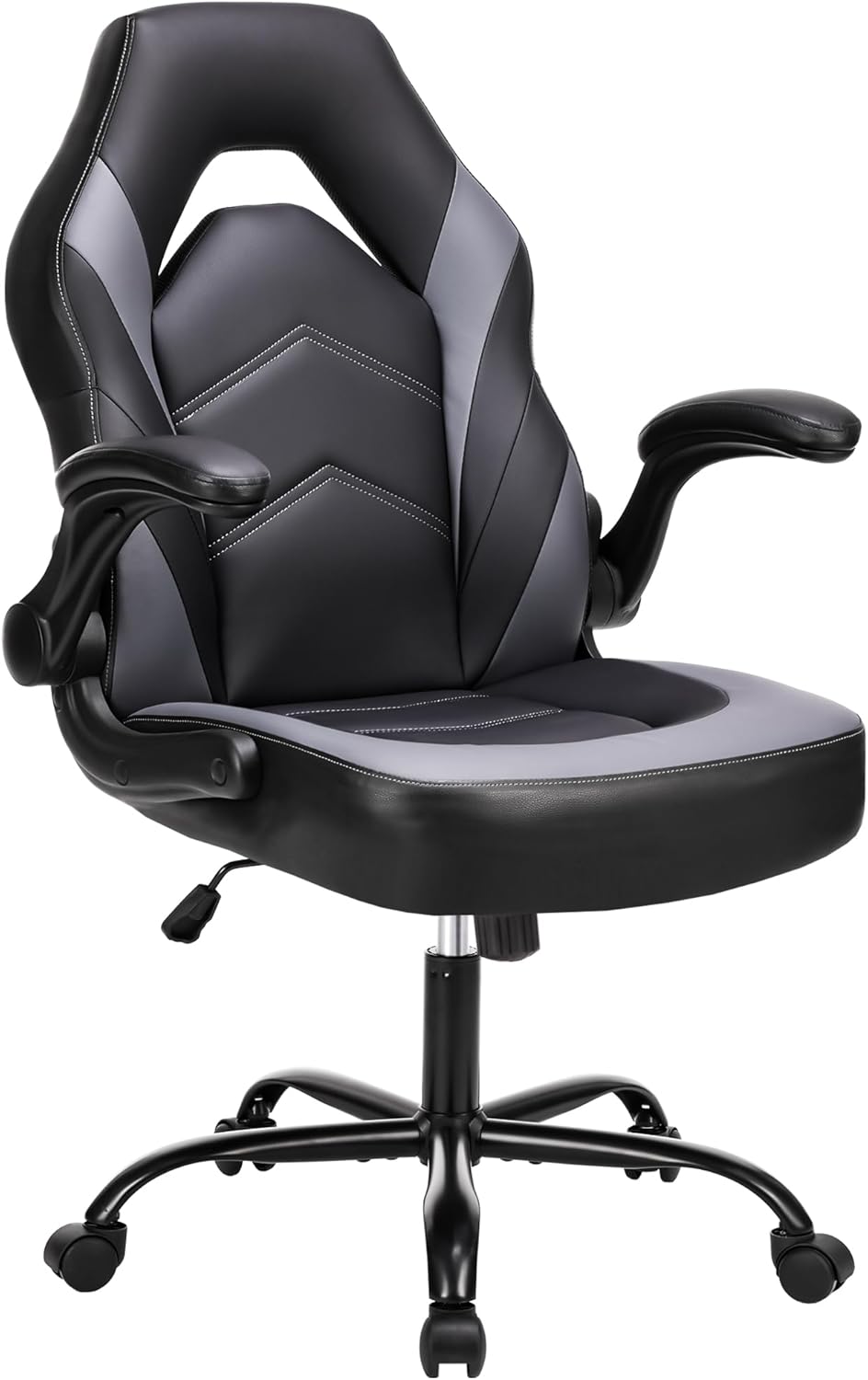 Ergonomic Gaming Desk Chair - Adjustable PU Leather Swivel Racing Chair with Flip-up Armrests for Home Office and Entertainment, Perfect for Adults, Kids, and Gamers