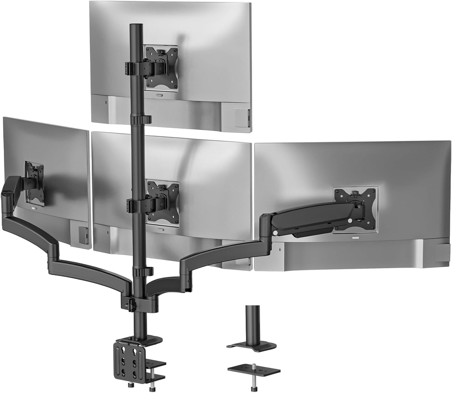 WALI Heavy Duty Single Monitor Arm for 17-49 Inch Flat Curved Ultrawide Screens, up to 33 Lbs, Adjustable Gas Spring Single Monitor Desk Mount for Home Office Gaming, VESA 75/100mm (GSM001XLN), Black