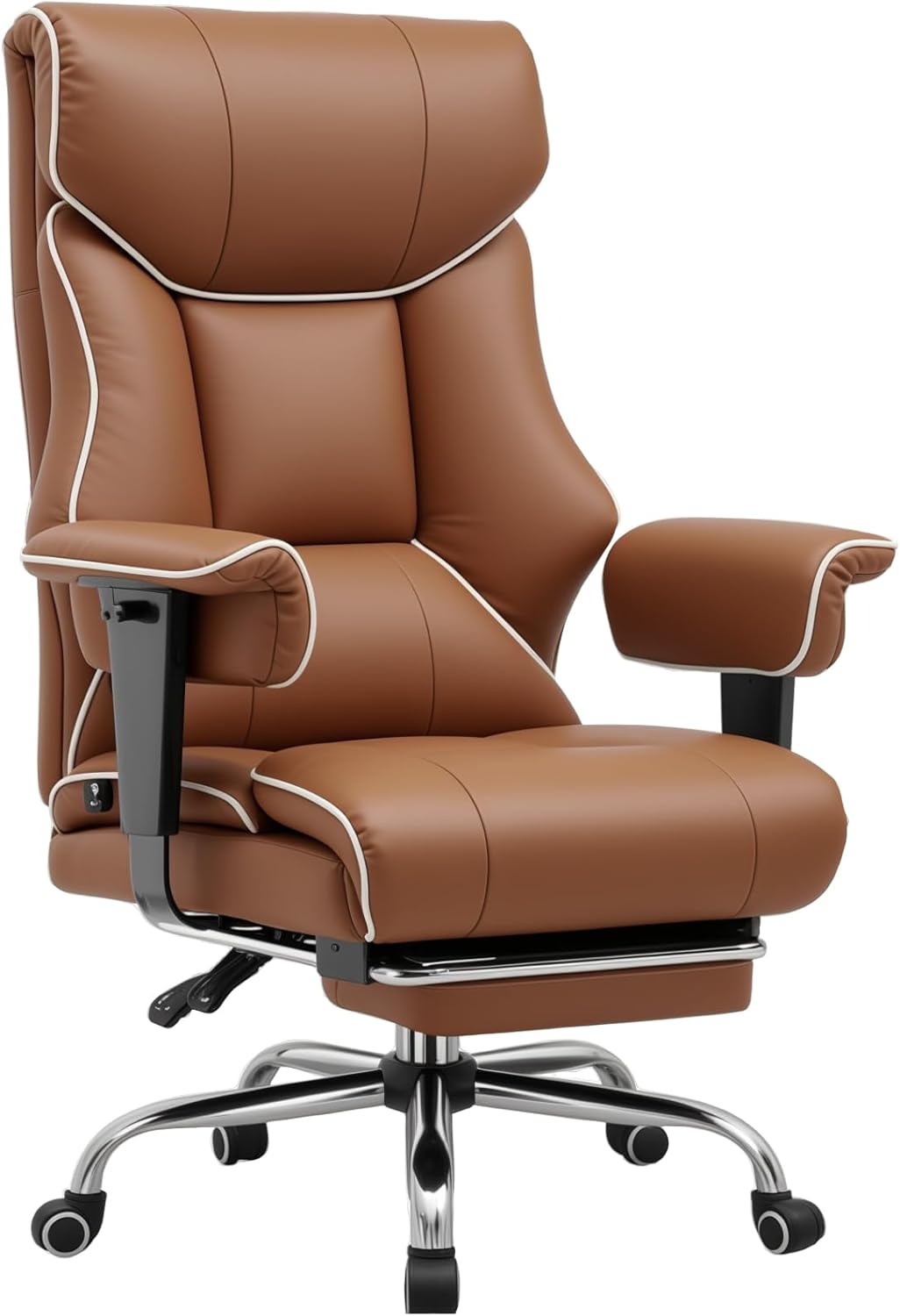 GTRACING Big and Tall Gaming Chair 400lbs Heavy Duty Office Chair with Footrest, High Back Pocket Spring Lumbar Support, Ergonomic Wide Comfy Seated Cushion for Lower Back Pain Relief, Earth-Black