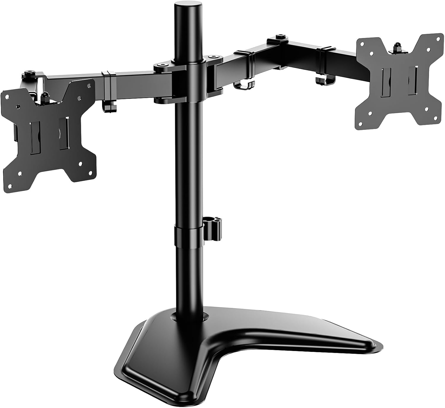 WALI Single Monitor Stand up to 32 Inch Screens, Freestanding Single Monitors Arm Desk Mount, Universal VESA Monitor Mount 75x75/100x100mm, Adjustable Height and Angle (MF001), Black