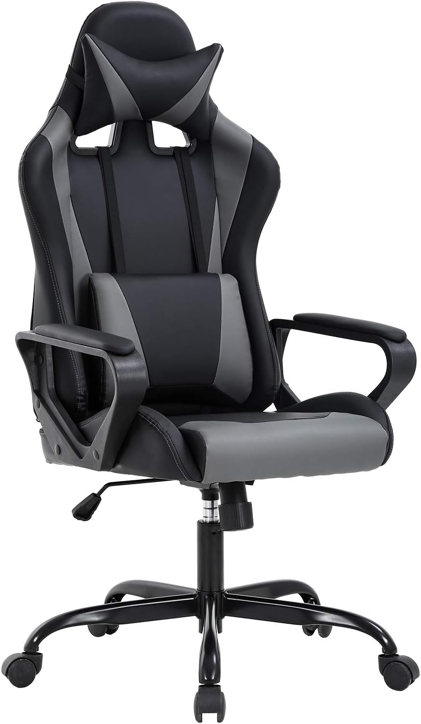 BestOffice High-Back Gaming Chair PC Office Chair Computer Racing Chair PU Desk Task Chair Ergonomic Executive Swivel Rolling Chair with Lumbar Support for Back Pain Women, Men,White