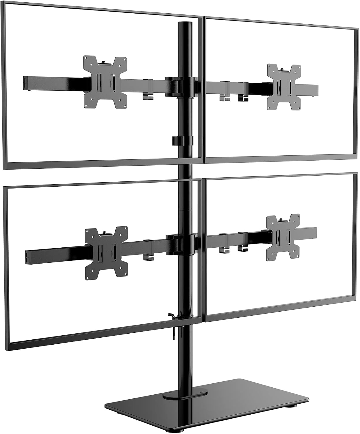 WALI Single Monitor Stand up to 32 Inch Screens, Freestanding Single Monitors Arm Desk Mount, Universal VESA Monitor Mount 75x75/100x100mm, Adjustable Height and Angle (MF001), Black