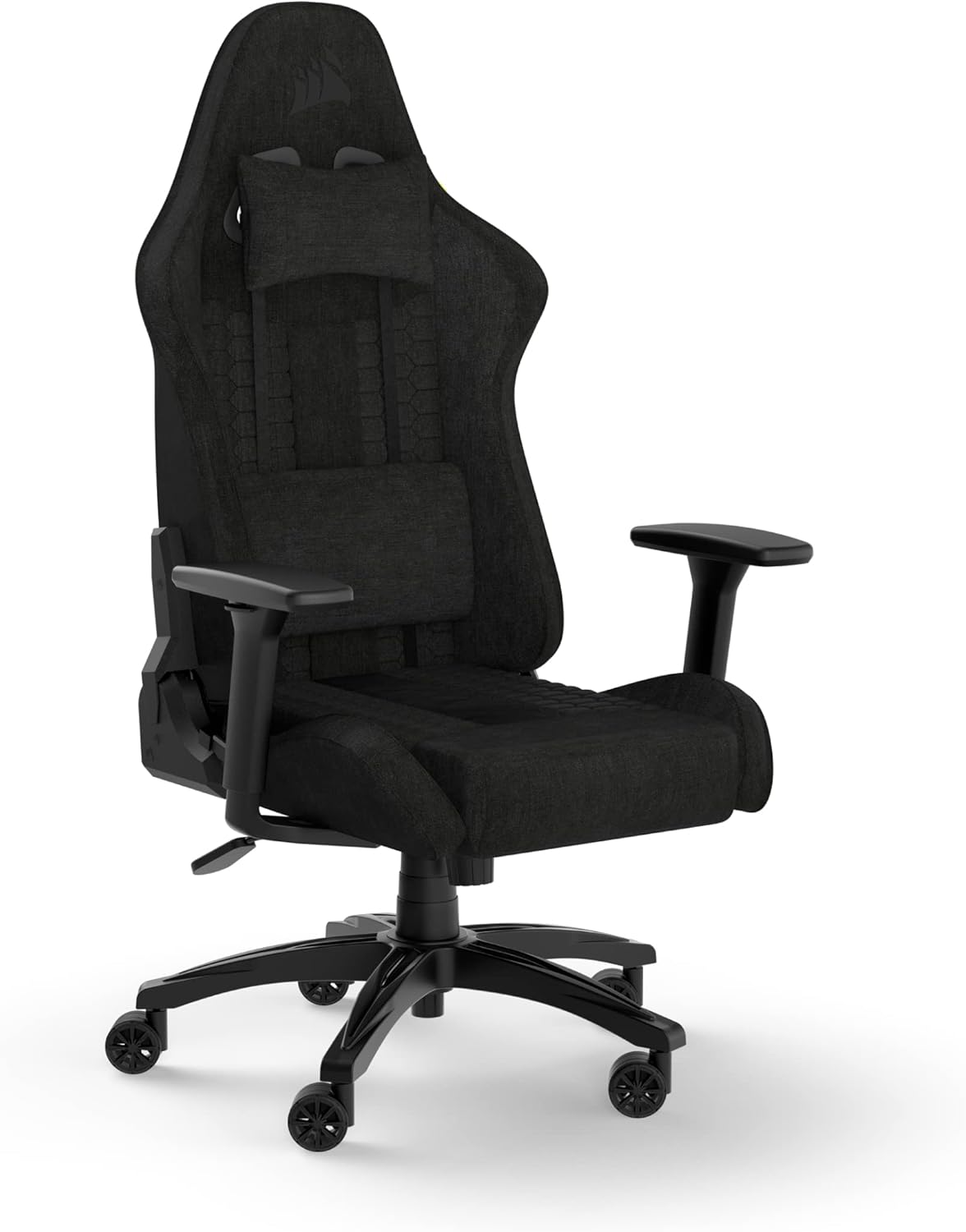 Corsair TC100 Relaxed Gaming Chair - Leatherette - Racing-Inspired Design - Lumbar Pillow - Detachable Memory Foam Neck Pillow - Adjustable Seat Height - Adjustable Armrests - Black
