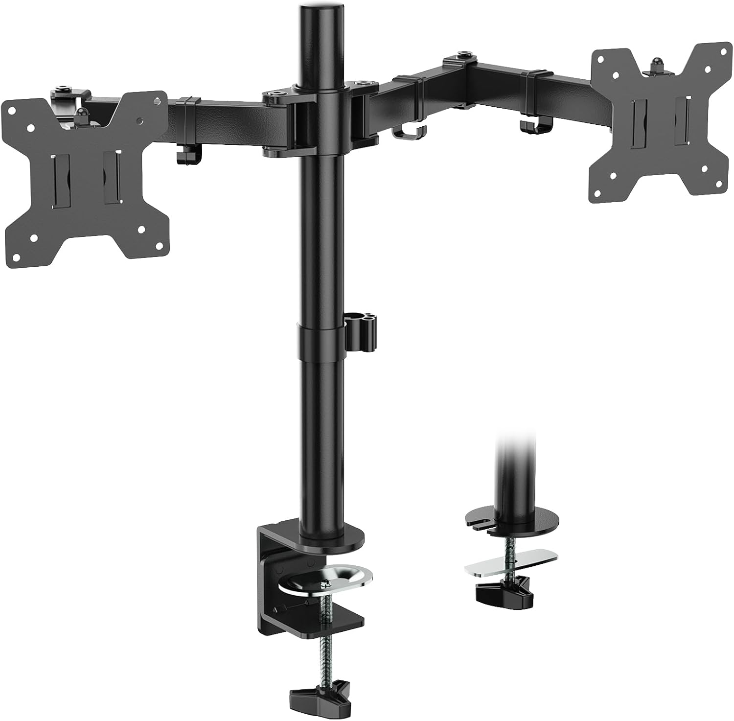 WALI Single Monitor Stand up to 32 Inch Screens, Freestanding Single Monitors Arm Desk Mount, Universal VESA Monitor Mount 75x75/100x100mm, Adjustable Height and Angle (MF001), Black