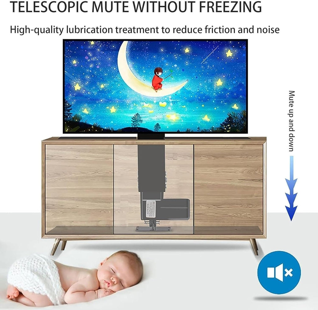 Motorized TV Stand, Telescopic Electric TV Lift with Auto Lifting，Electric TV Mount with Adjustable Height, Can Be Hidden in Cabinet, Motorized TV Lift, for 14 to 32 Inch TV Screens