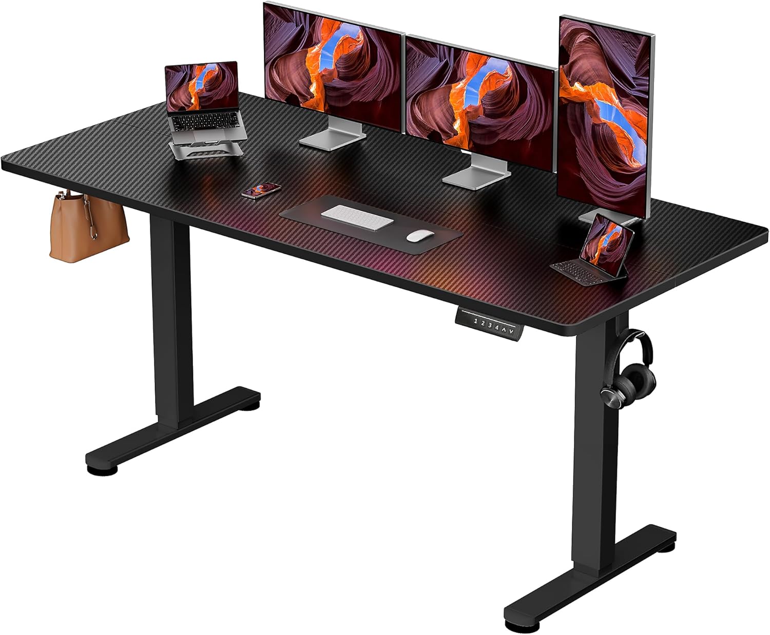 ErGear Height Adjustable Electric Standing Desk, 47.2 x 23.6 Inches Sit Stand up Desk, Memory Computer Home Office Desk (Black)