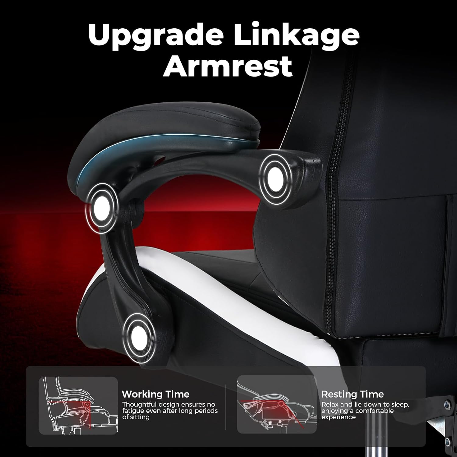 GTPLAYER Gaming Chair, Video Game Chairs Racing Style PC Game Chairs for Adults - Padded High Back Ergonomic Reclining Silla Gamer, Linkage Armrest