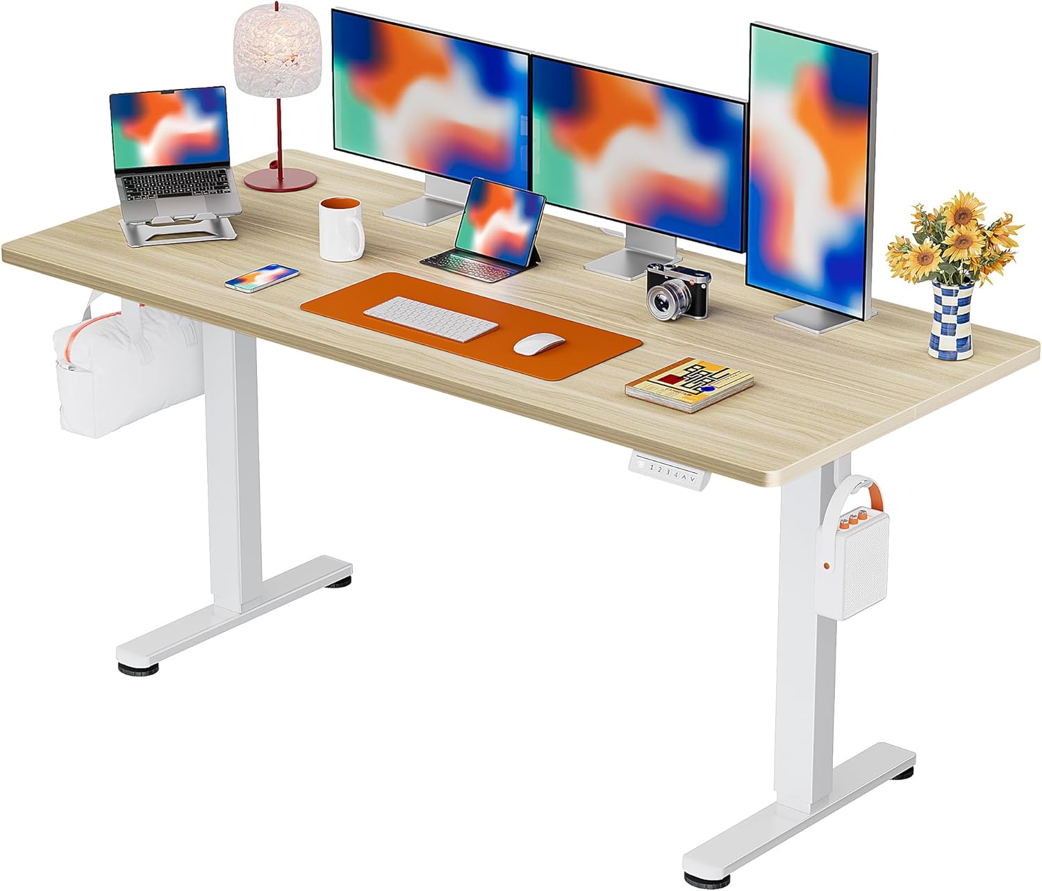 ErGear Height Adjustable Electric Standing Desk, 47.2 x 23.6 Inches Sit Stand up Desk, Memory Computer Home Office Desk (Black)