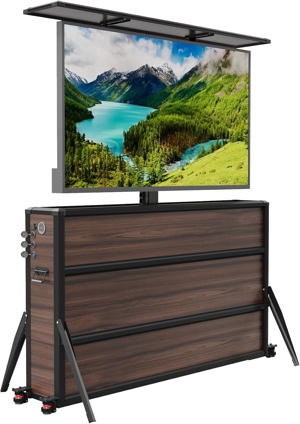 IntelliCube Outdoor TV Lift Cabinet for 55-65” TVs, Waterproof & Windproof Motorized TV Lift Stand, All-Aluminum TV Lift Cabinets for Flat Screens, Hidden TV Lift Cabinet for Outdoor Use