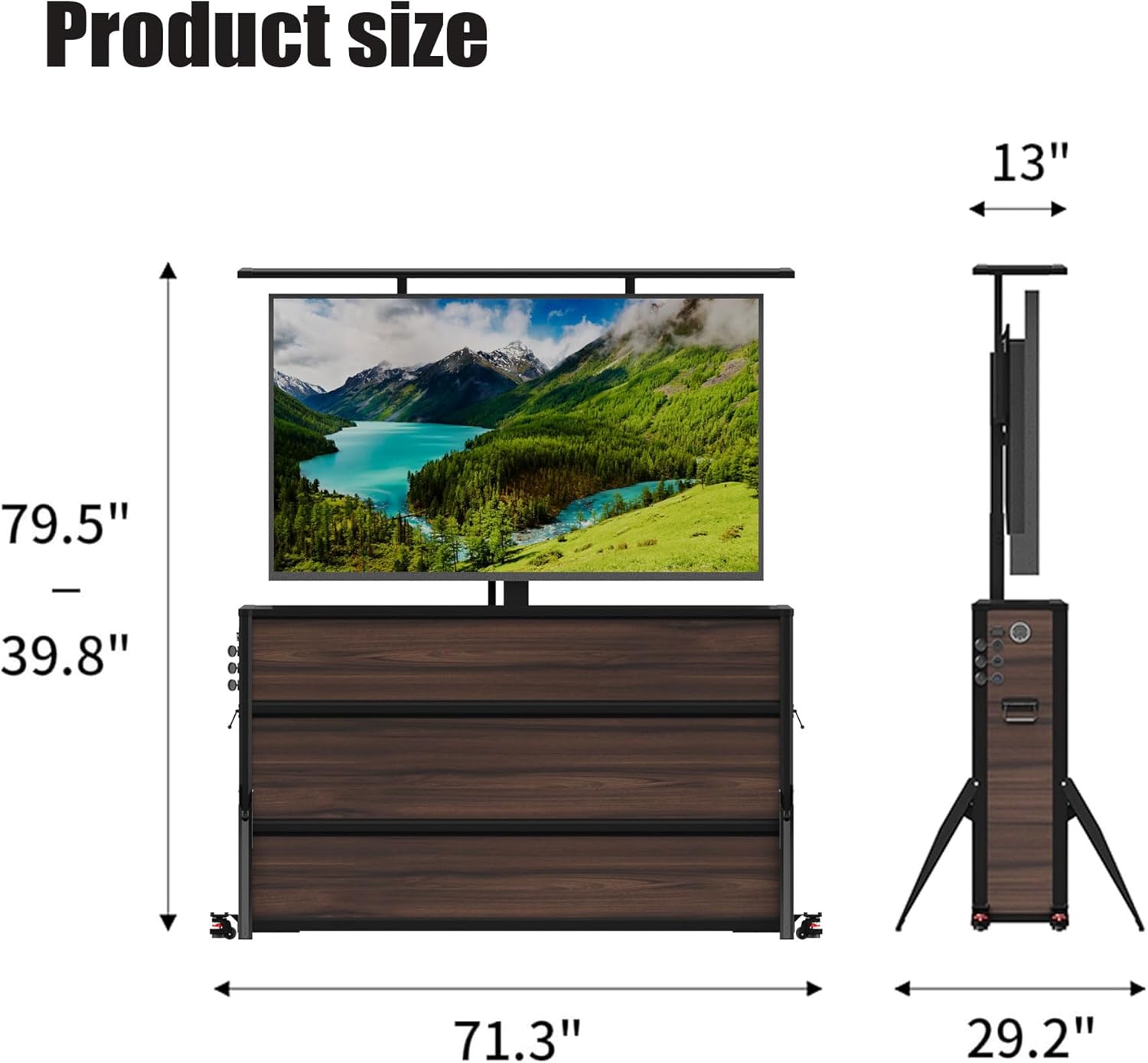 IntelliCube Outdoor TV Lift Cabinet for 55-65” TVs, Waterproof & Windproof Motorized TV Lift Stand, All-Aluminum TV Lift Cabinets for Flat Screens, Hidden TV Lift Cabinet for Outdoor Use