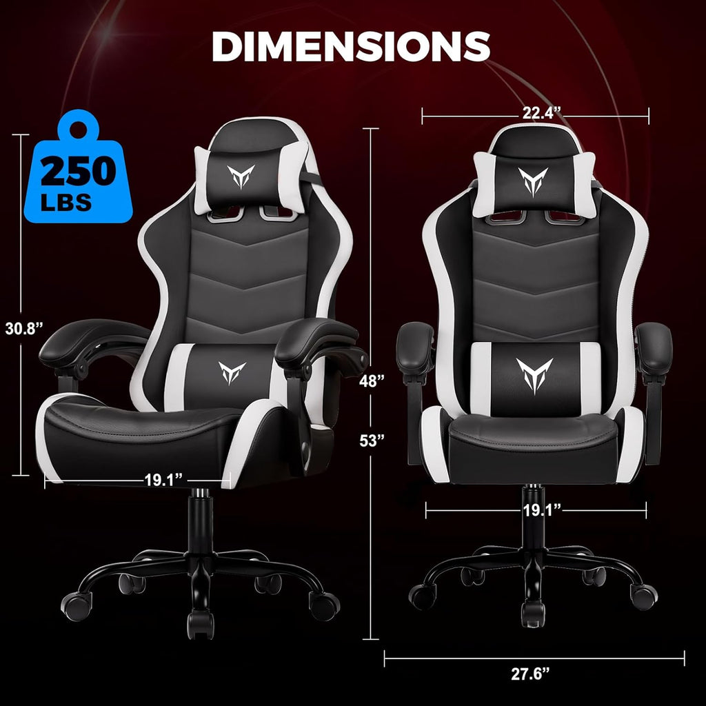 GTPLAYER Gaming Chair, Video Game Chairs Racing Style PC Game Chairs for Adults - Padded High Back Ergonomic Reclining Silla Gamer, Linkage Armrest