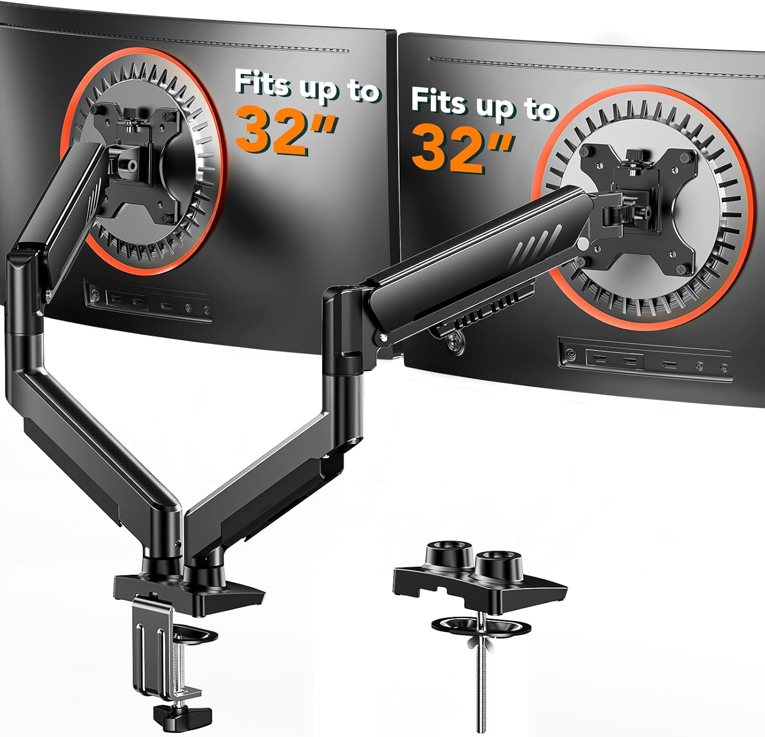 ErGear Single Monitor Arm, Fully Adjustable Monitor Mount for 13–34 Inch Screens, Fast Install Computer Monitor Stand with Tool-Free VESA Mount, Cable Management, Holds 19.8 lbs, Max VESA 100x100mm