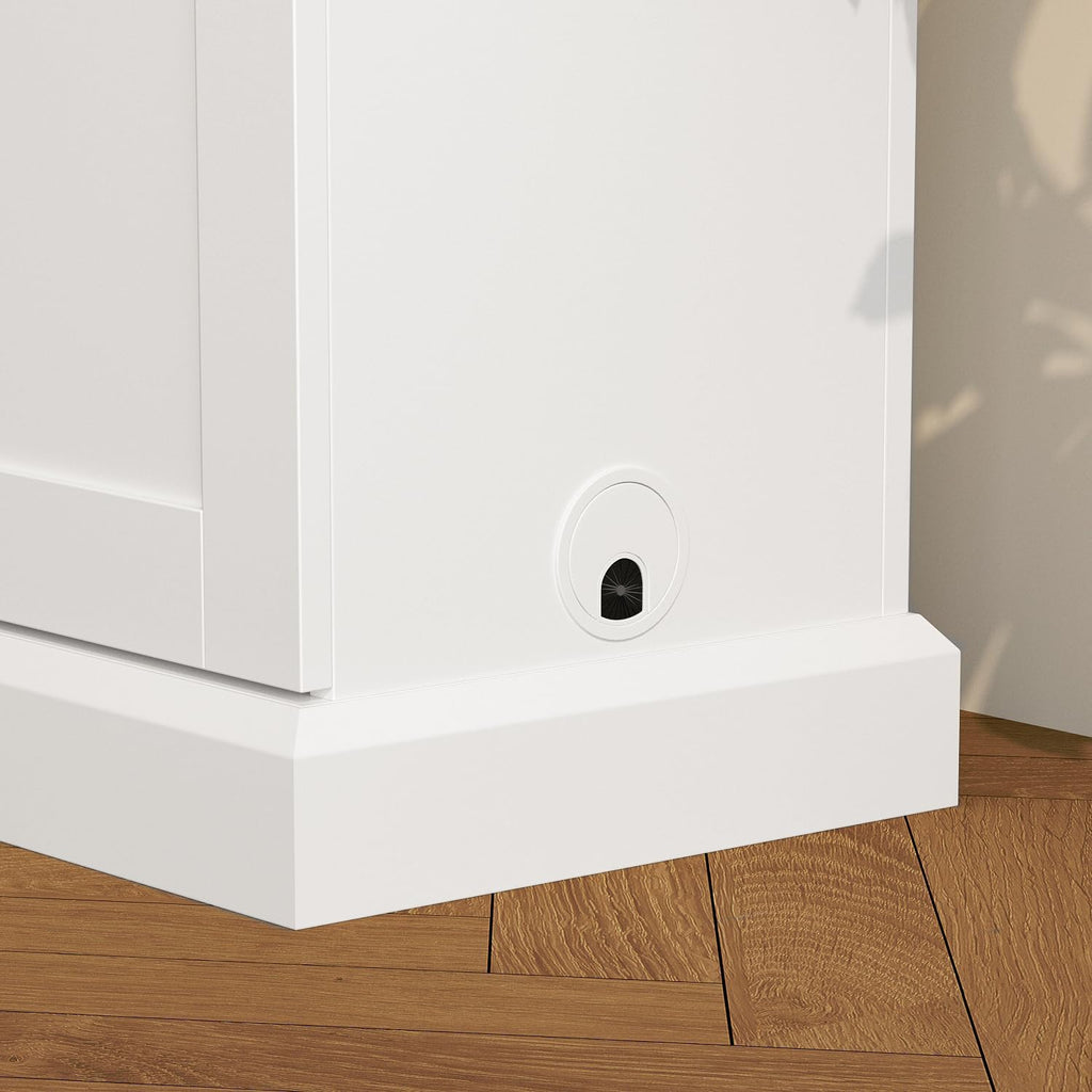 MOUMON Modern TV Stand Elevate TV Lift Cabinet with Mount, Media Console Table with Remote, Entertainment Center with 2 Doors, for Living Room, White, 50.4”W x 13.8”D x 39.3”H