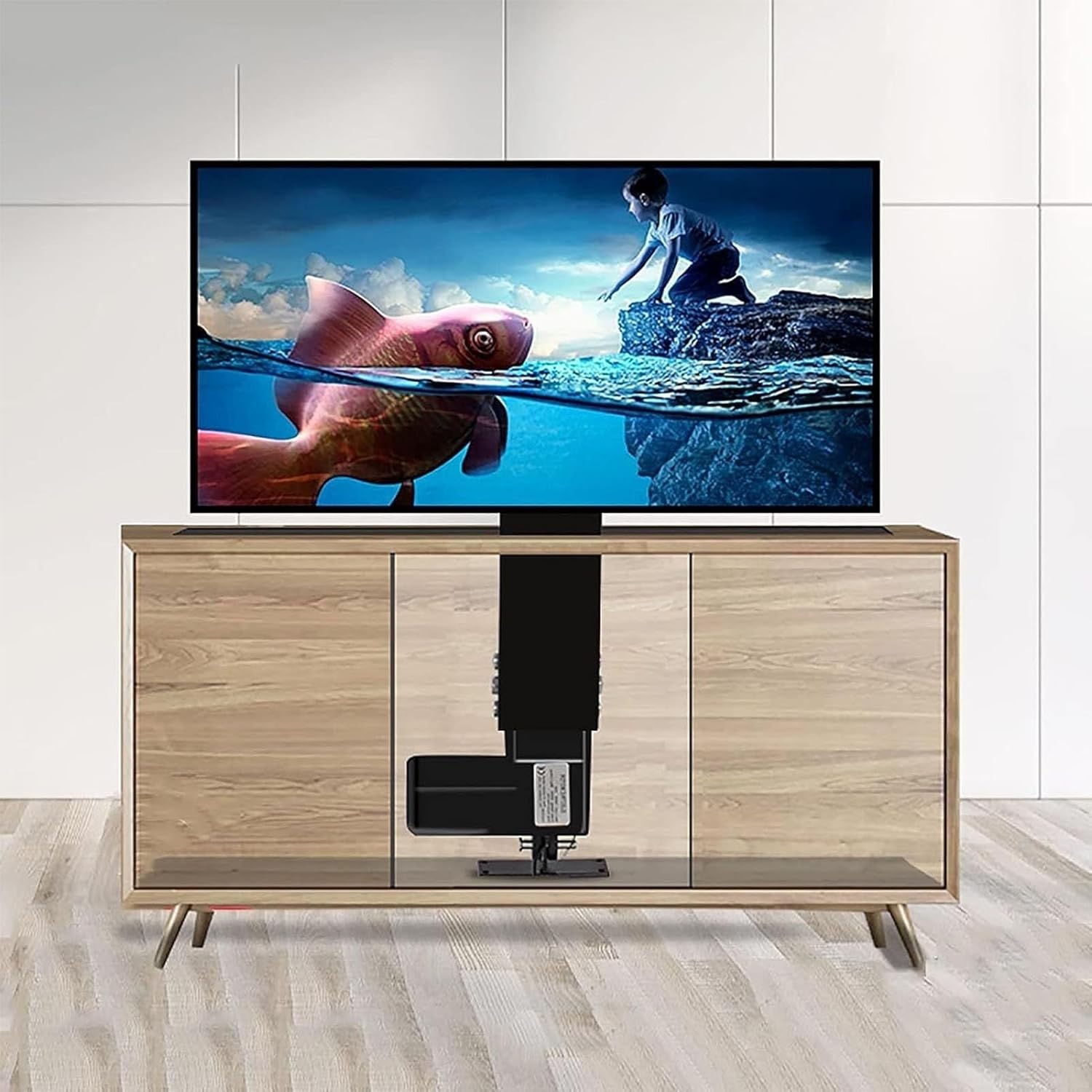 Motorized TV Stand, Telescopic Electric TV Lift with Auto Lifting，Electric TV Mount with Adjustable Height, Can Be Hidden in Cabinet, Motorized TV Lift, for 14 to 32 Inch TV Screens
