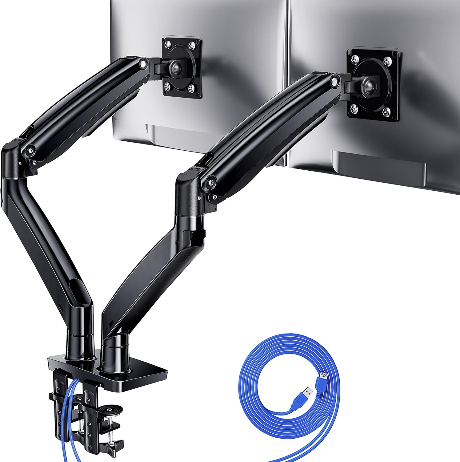 ErGear Single Monitor Arm, Fully Adjustable Monitor Mount for 13–34 Inch Screens, Fast Install Computer Monitor Stand with Tool-Free VESA Mount, Cable Management, Holds 19.8 lbs, Max VESA 100x100mm