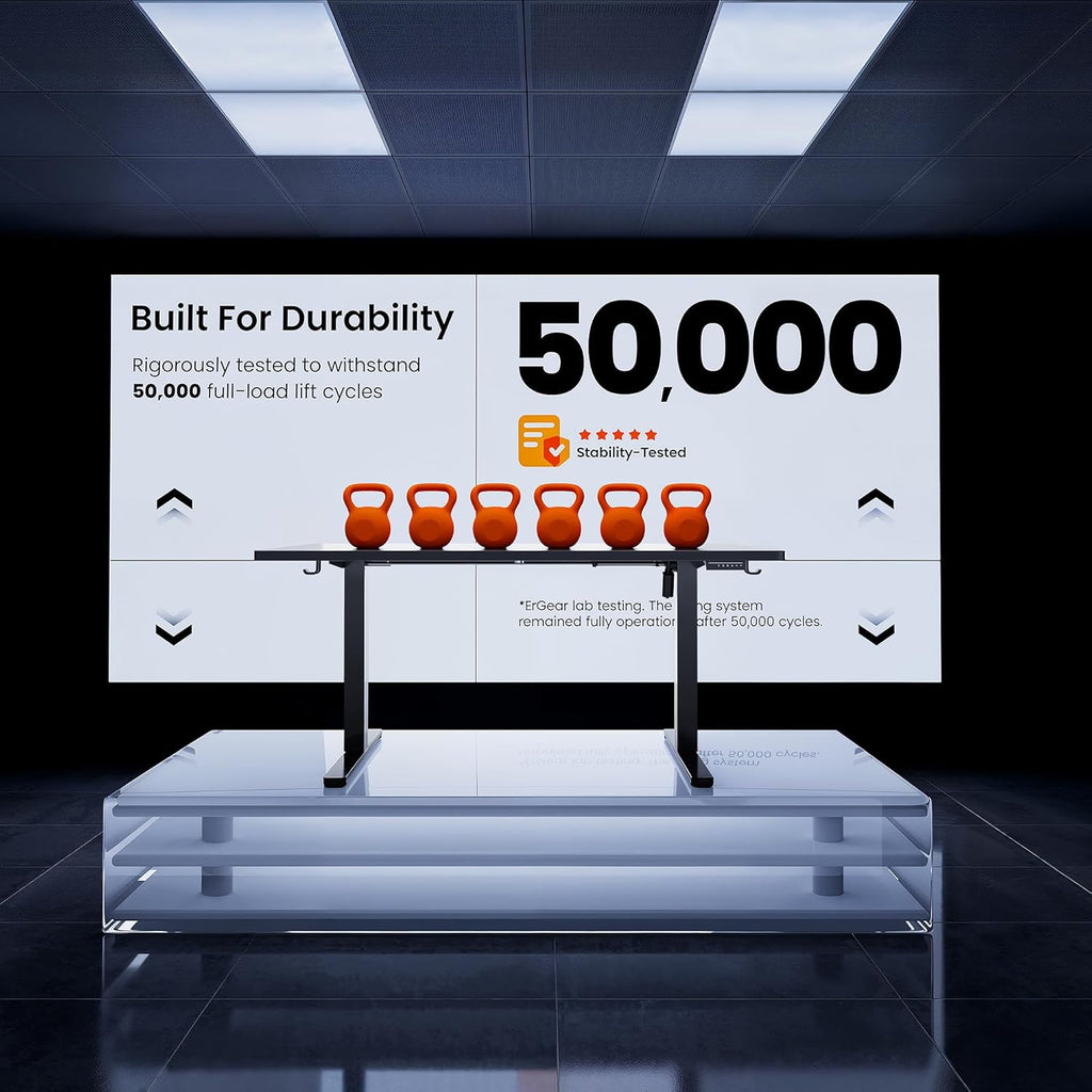 ErGear Height Adjustable Electric Standing Desk, 47.2 x 23.6 Inches Sit Stand up Desk, Memory Computer Home Office Desk (Black)