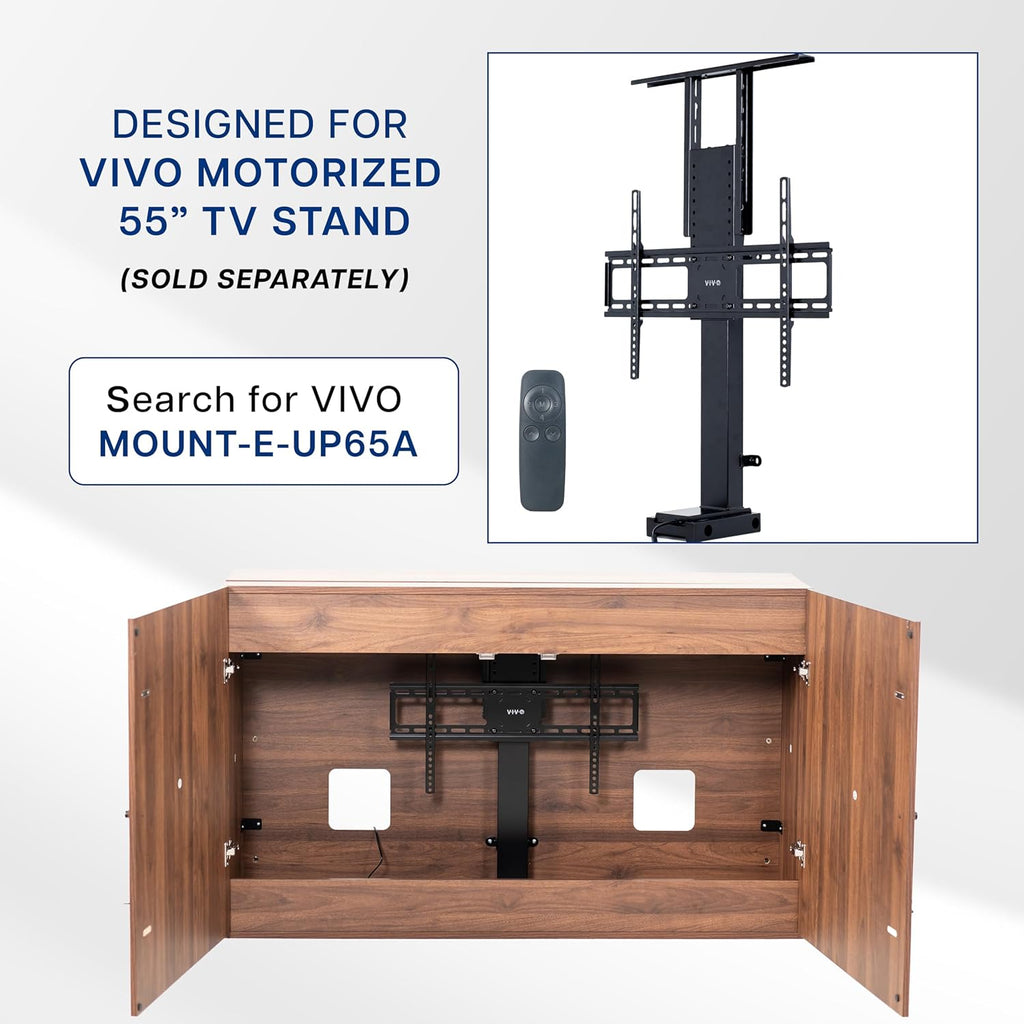 VIVO Walnut TV Cabinet Designed to Conceal Motorized Vertical Lift Television Stands, Holds 32 to 55 inch TVs up to 44 lbs, CASE-EUP1WN