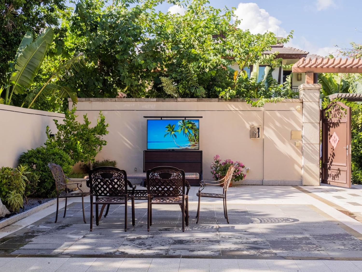 Outdoor TV Lift Cabinet for 65-75” TVs, Waterproof Motorized TV Stand for Patio, Deck, Backyard – Weatherproof & Hidden Lift Cabinet for Flat Screens, Outdoor TV Storage Box