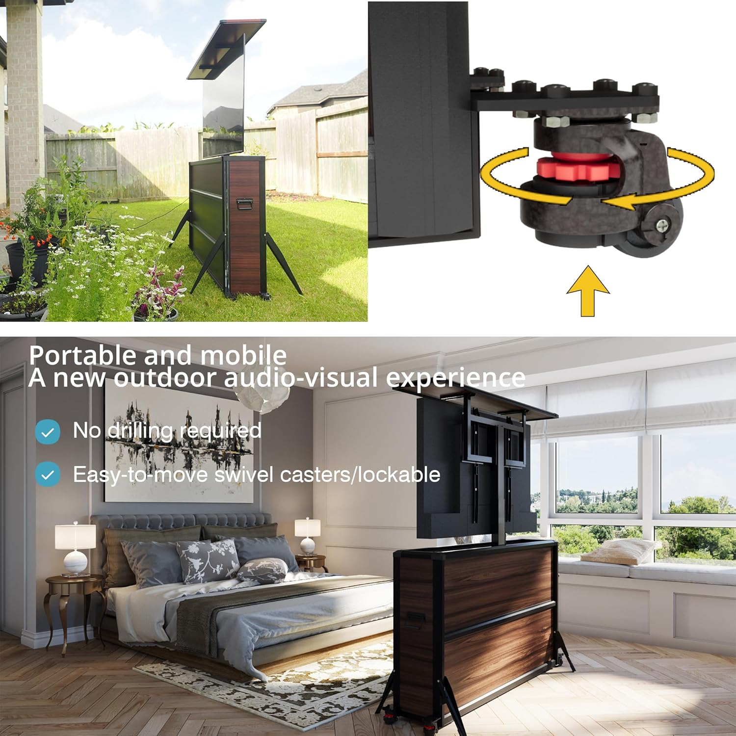 IntelliCube Outdoor TV Lift Cabinet for 55-65” TVs, Waterproof & Windproof Motorized TV Lift Stand, All-Aluminum TV Lift Cabinets for Flat Screens, Hidden TV Lift Cabinet for Outdoor Use