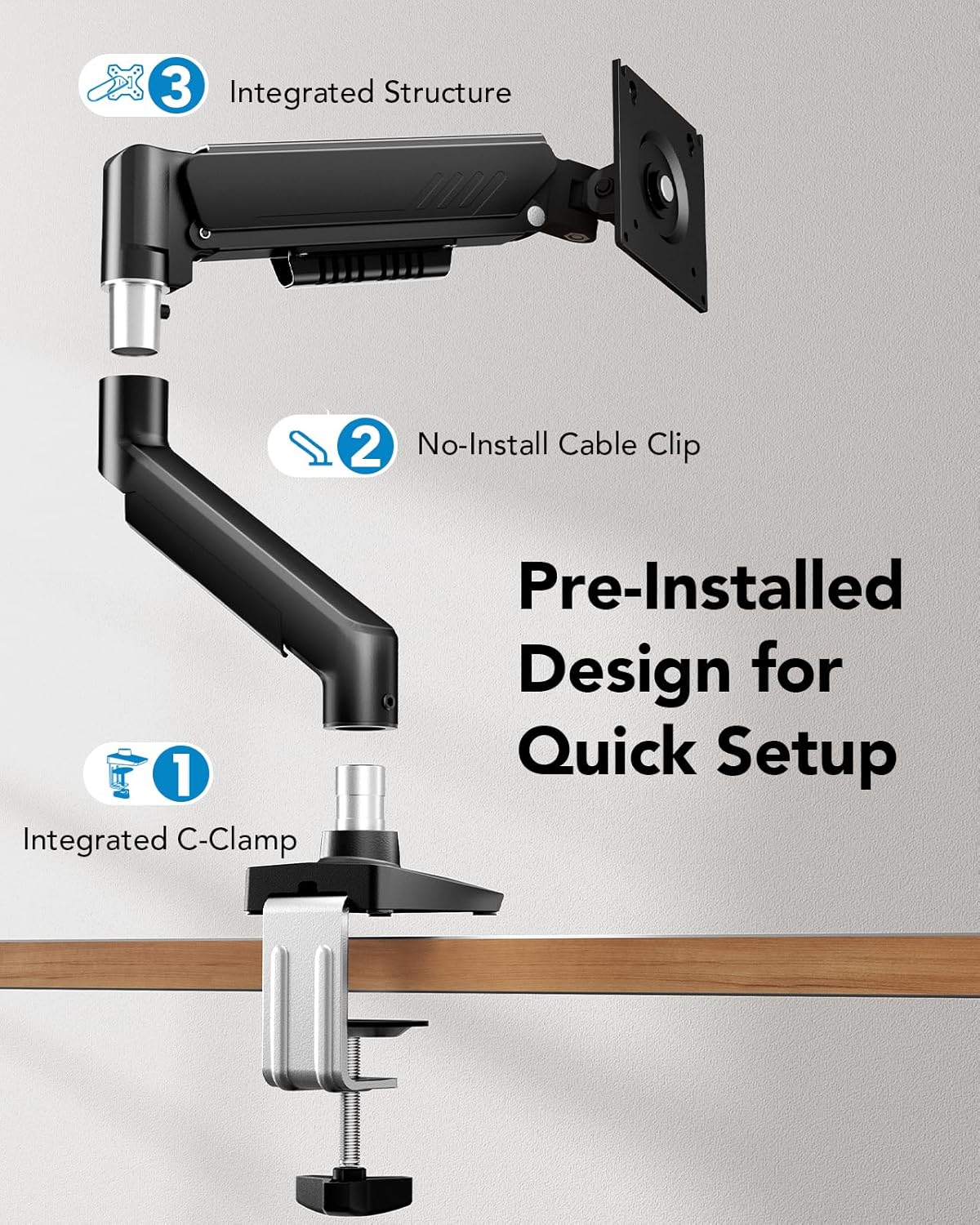 HUANUO 2 in 1 Function Laptop Mount with Tray, Fits 13-34″ Monitors & Up to 17″ Notebook, Ergonomic Laptop Arm with Full Motion Adjustment, Laptop Stand for Desk, VESA 75x75mm/100x100mm