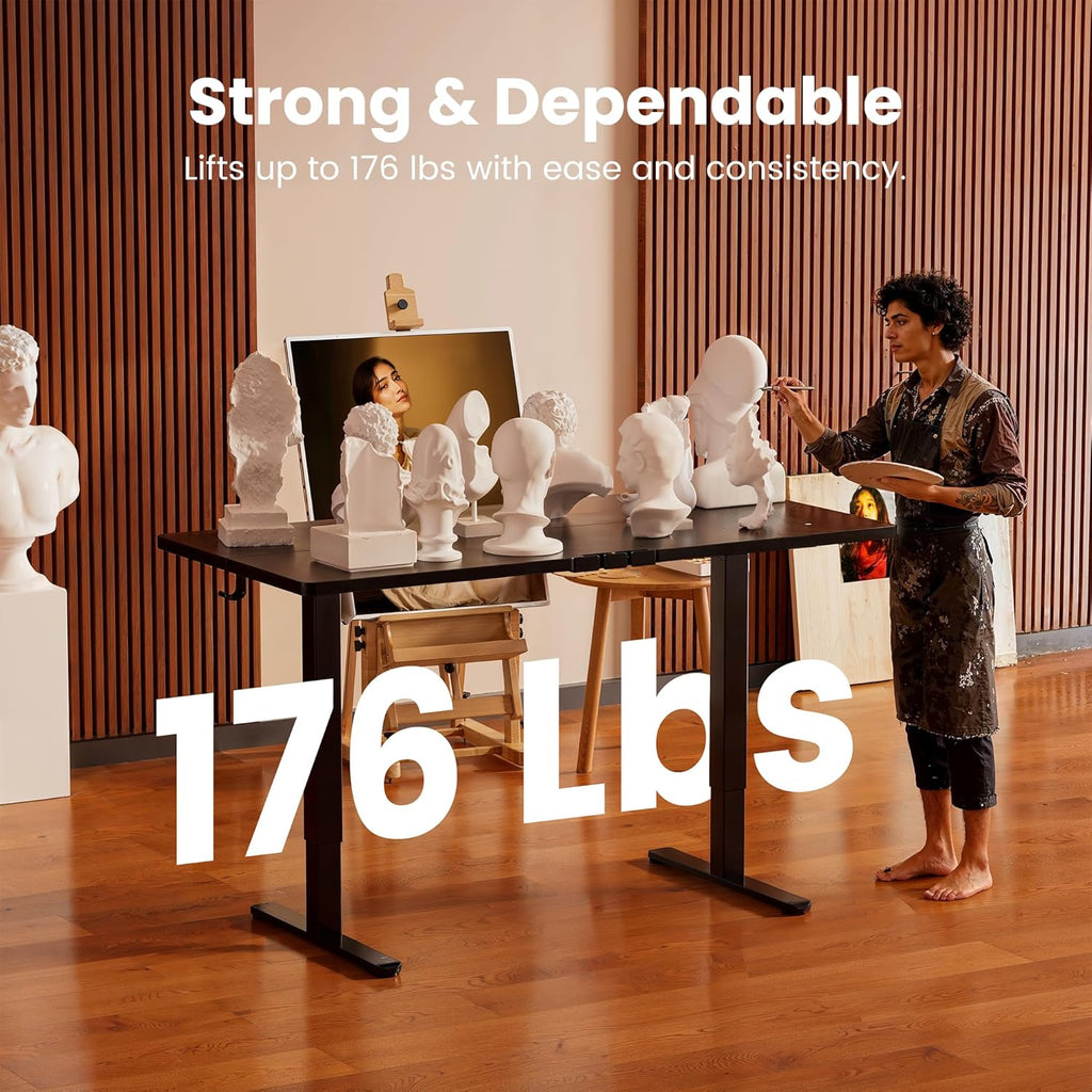 ErGear Height Adjustable Electric Standing Desk, 47.2 x 23.6 Inches Sit Stand up Desk, Memory Computer Home Office Desk (Black)