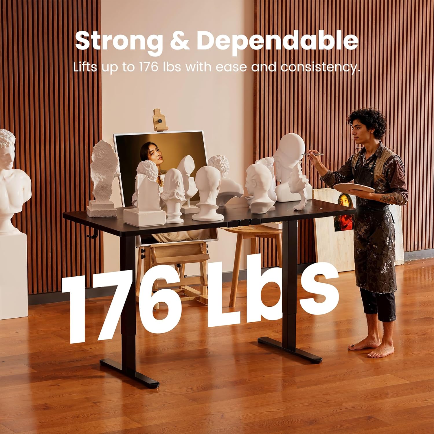 ErGear Height Adjustable Electric Standing Desk, 47.2 x 23.6 Inches Sit Stand up Desk, Memory Computer Home Office Desk (Black)