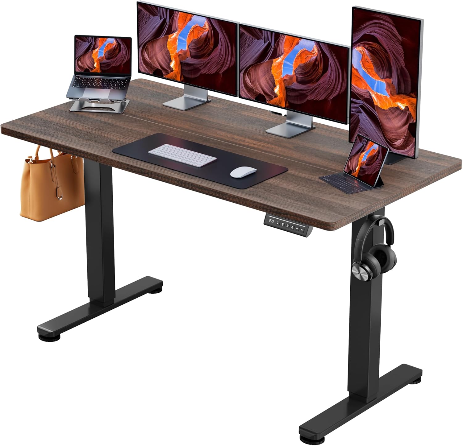 ErGear Height Adjustable Electric Standing Desk, 47.2 x 23.6 Inches Sit Stand up Desk, Memory Computer Home Office Desk (Black)
